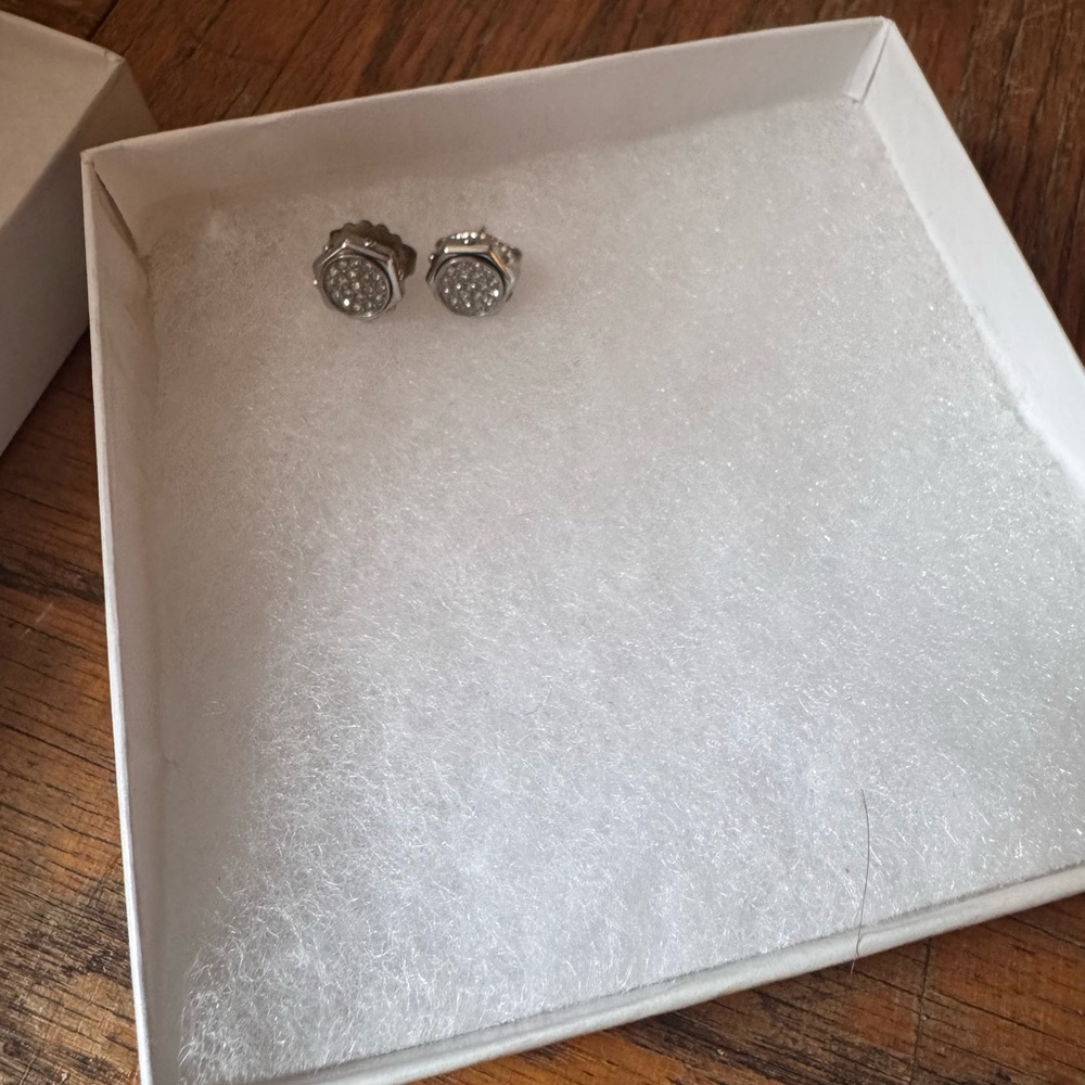 NWOT Michael, Kors Elegant Silver Stud Earrings